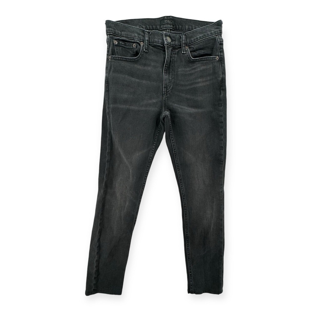 Polo Ralph Lauren Jeans Womens 27 Black Skinny High Rise Denim Pants 165/70A